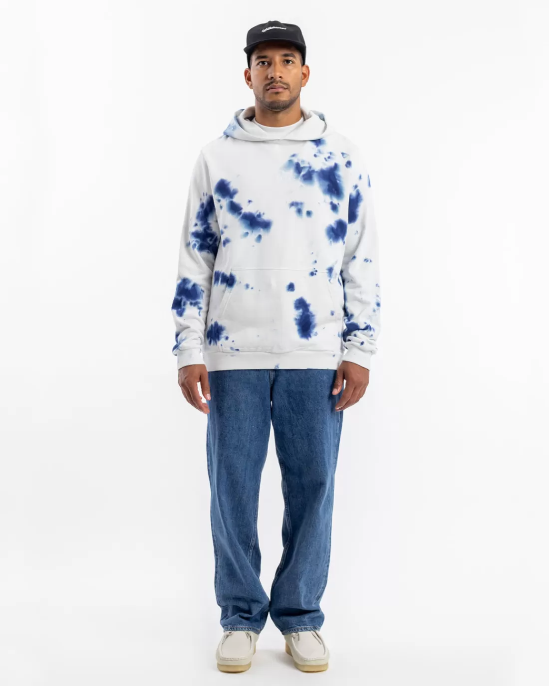 Sweatshirts | Sweatshirts | Rotholz Batik Hood Organic Cotton - Blue/Off-White