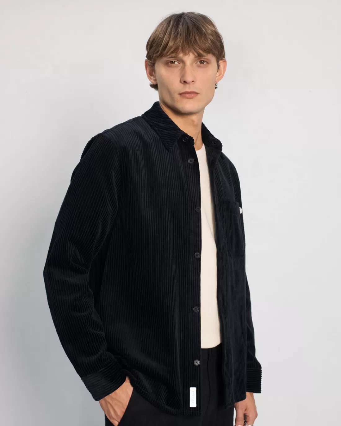 Hemden & Overshirts | Shirts & Blouses | Rotholz Cord Casual Shirt Organic Cotton - Soft Black