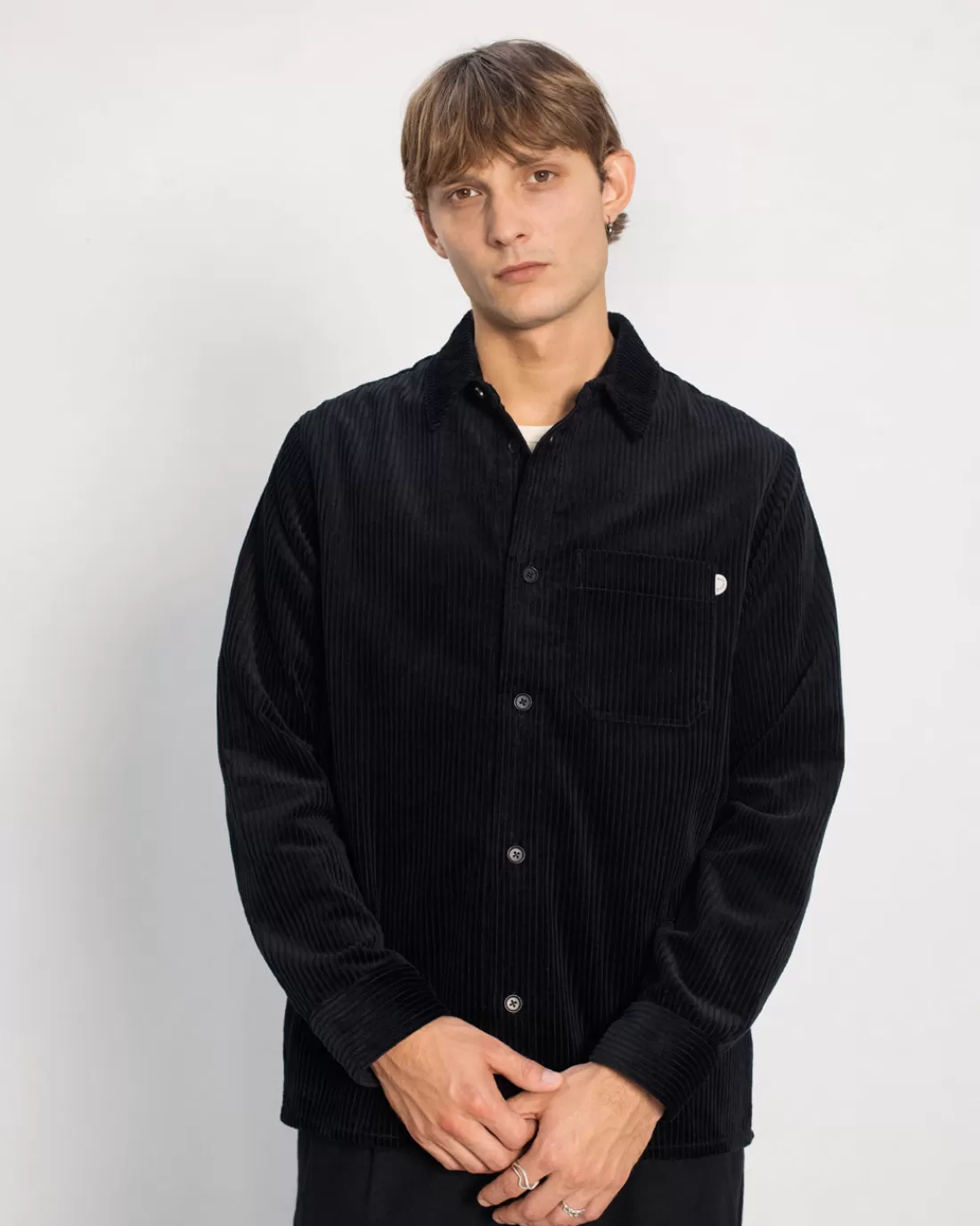 Hemden & Overshirts | Shirts & Blouses | Rotholz Cord Casual Shirt Organic Cotton - Soft Black