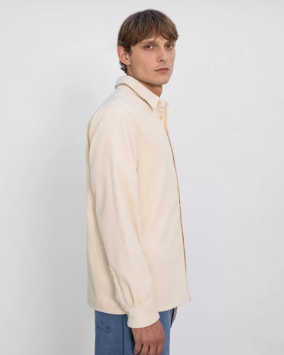 Hemden & Overshirts | Shirts & Blouses | Rotholz Cord Casual Shirt Organic Cotton - White