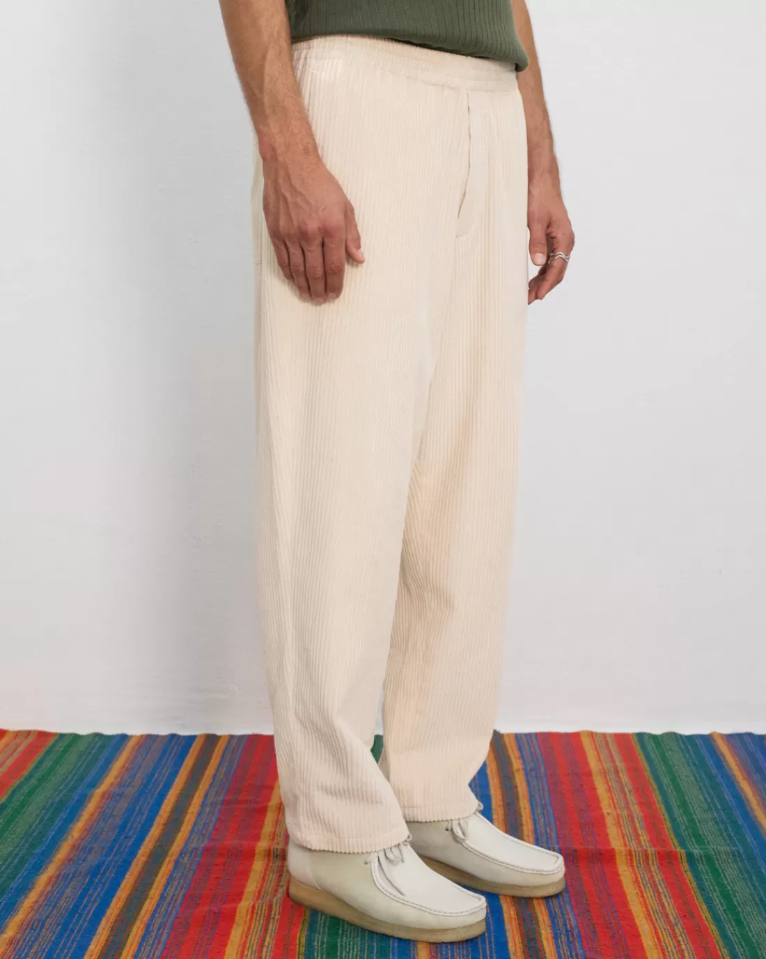Pants & Shorts | Pants & Shorts | Rotholz Cord Wide Pant Organic Cotton - White Sand