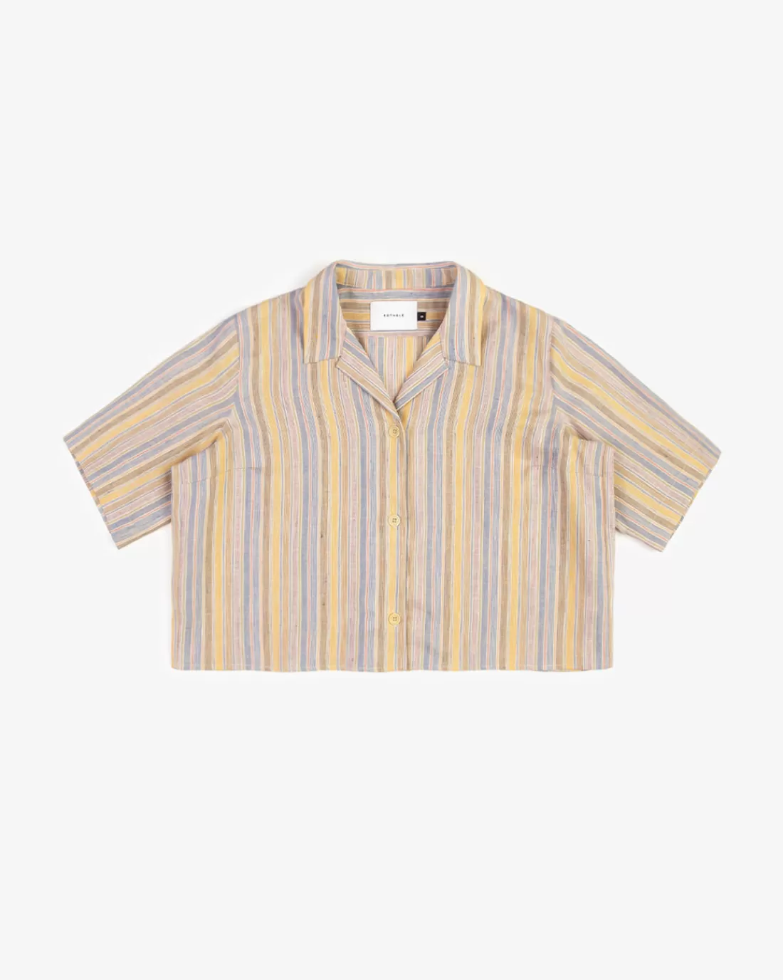 Shirts & Blouses | Rotholz Cropped Bowling Shirt Multi Stripe