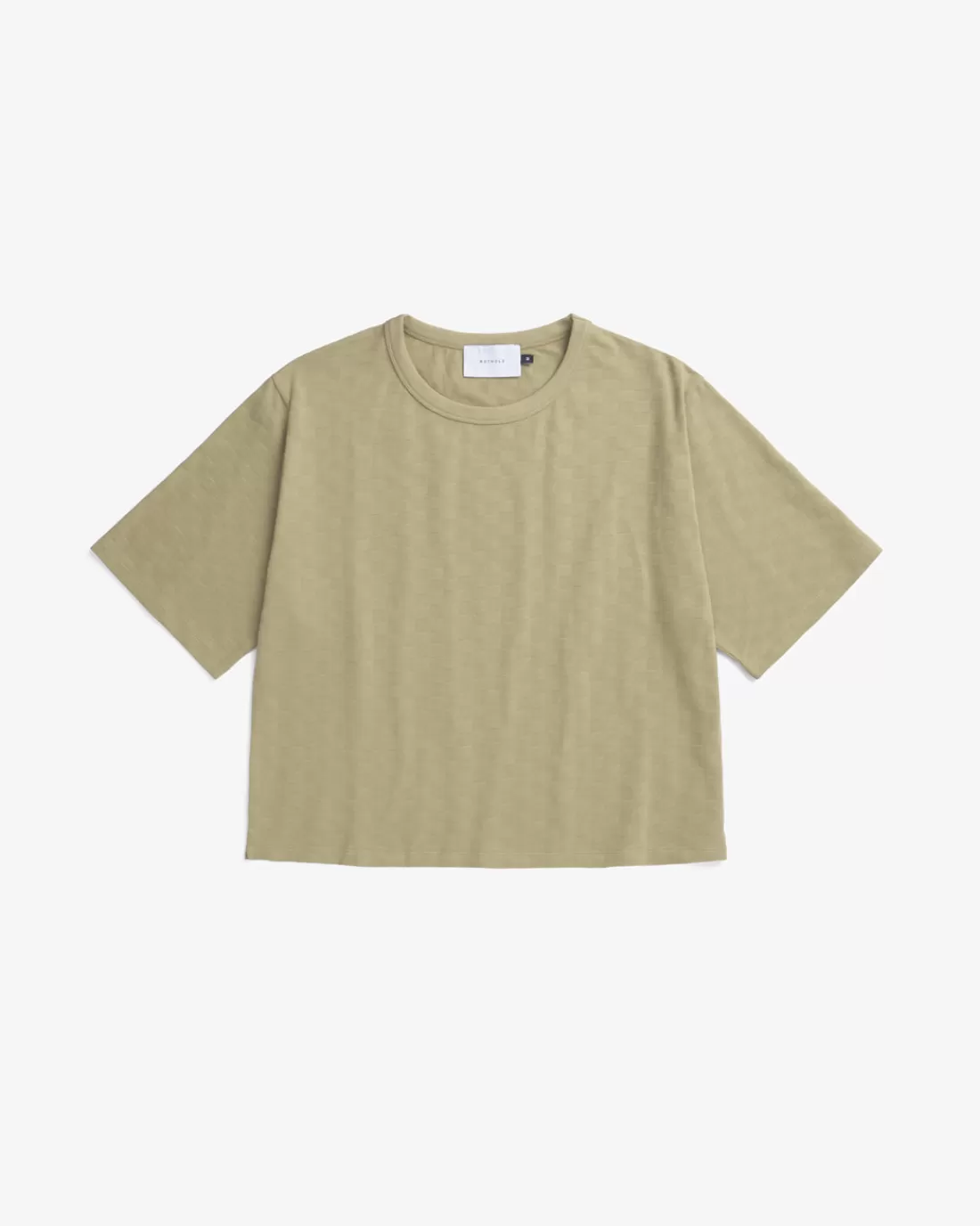 T-Shirts & Tops | Rotholz Cropped Tonal Check T-Shirt Seafoam Green