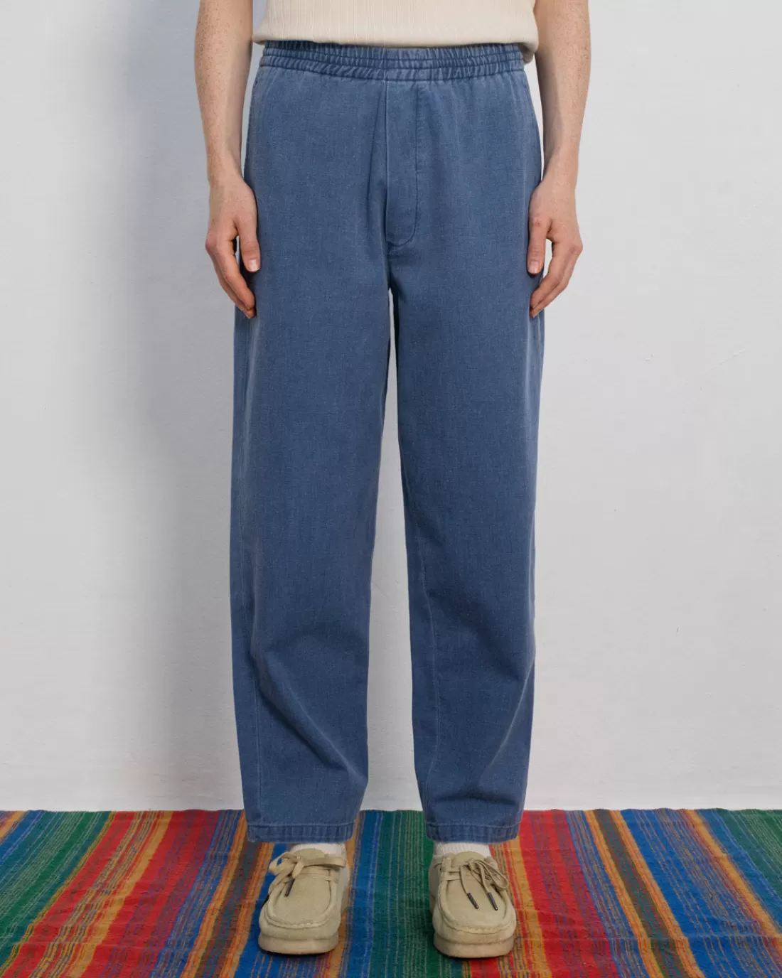 Pants & Shorts | Pants & Shorts | Rotholz Denim Wide Pant Recycled Cotton - Washed Blue