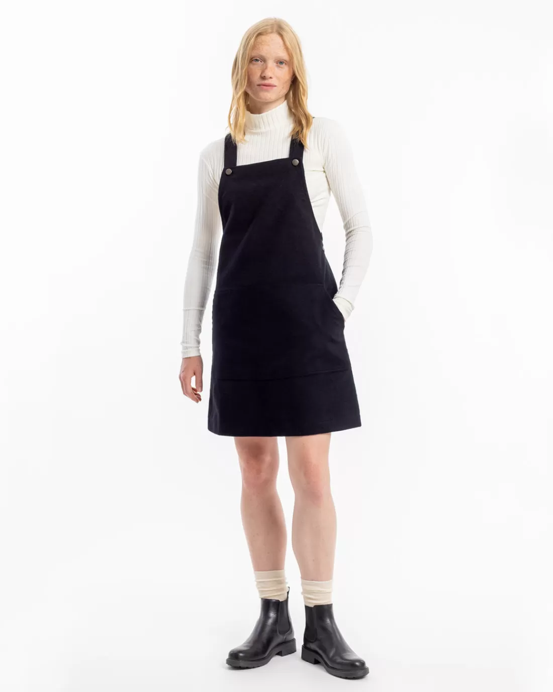 Dresses & Skirts | Rotholz Dungaree Dress Moleskin Organic Cotton - Black