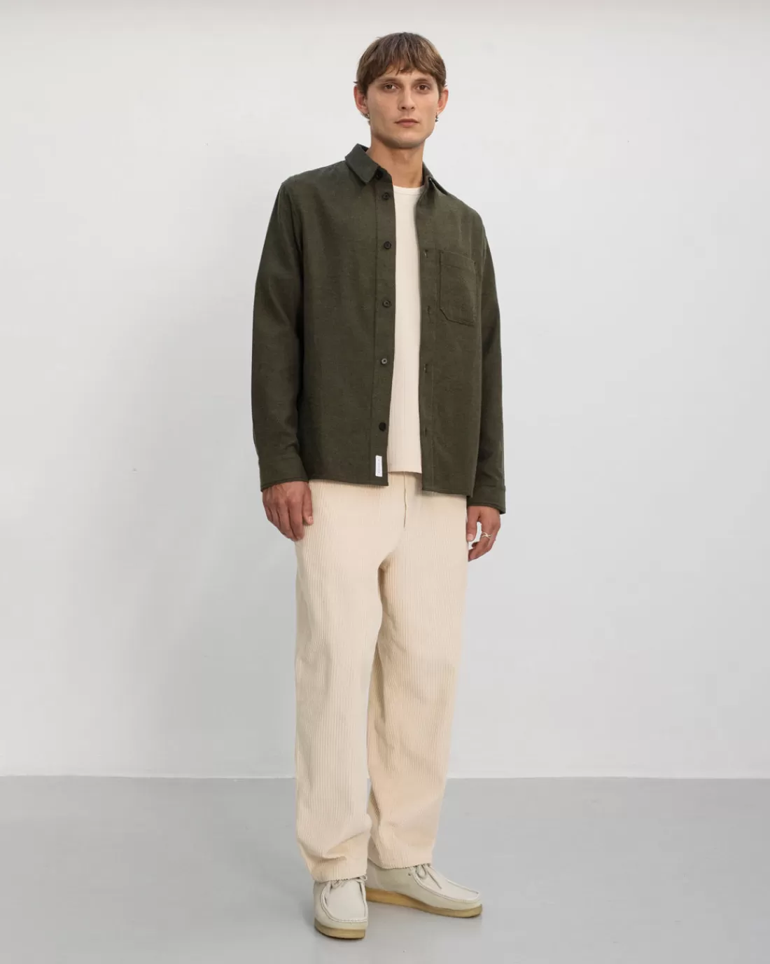 Hemden & Overshirts | Shirts & Blouses | Rotholz Flannel Casual Shirt Organic Cotton - Moss Green