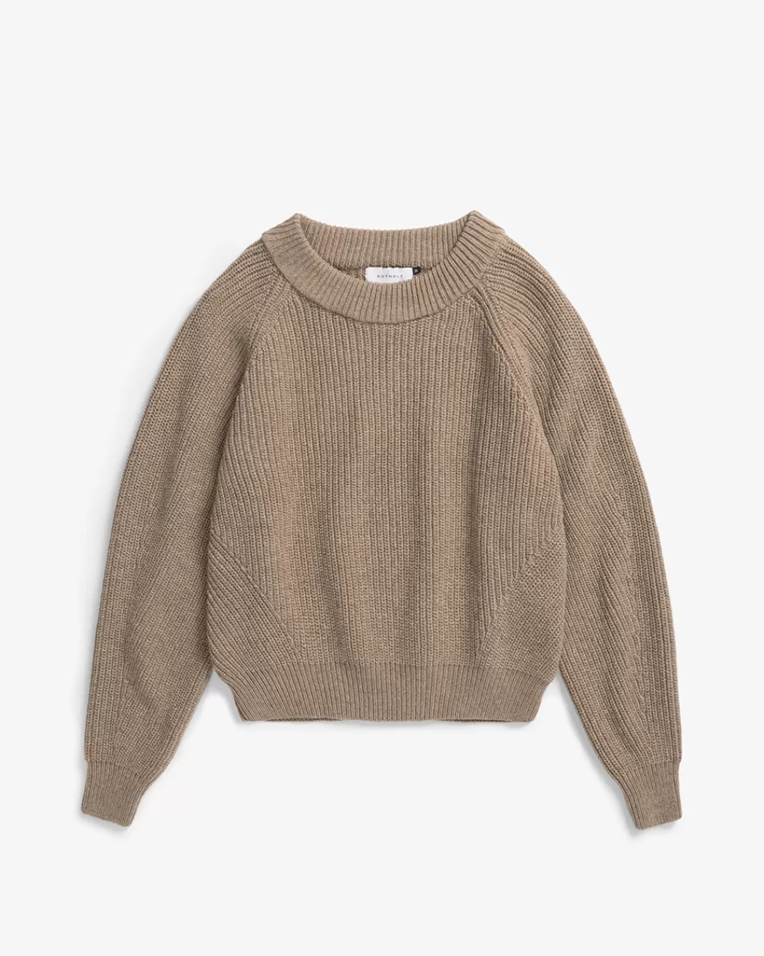 Sweatshirts | Knitwear | Rotholz Grober Strickpullover Recycelte Wolle - Beige