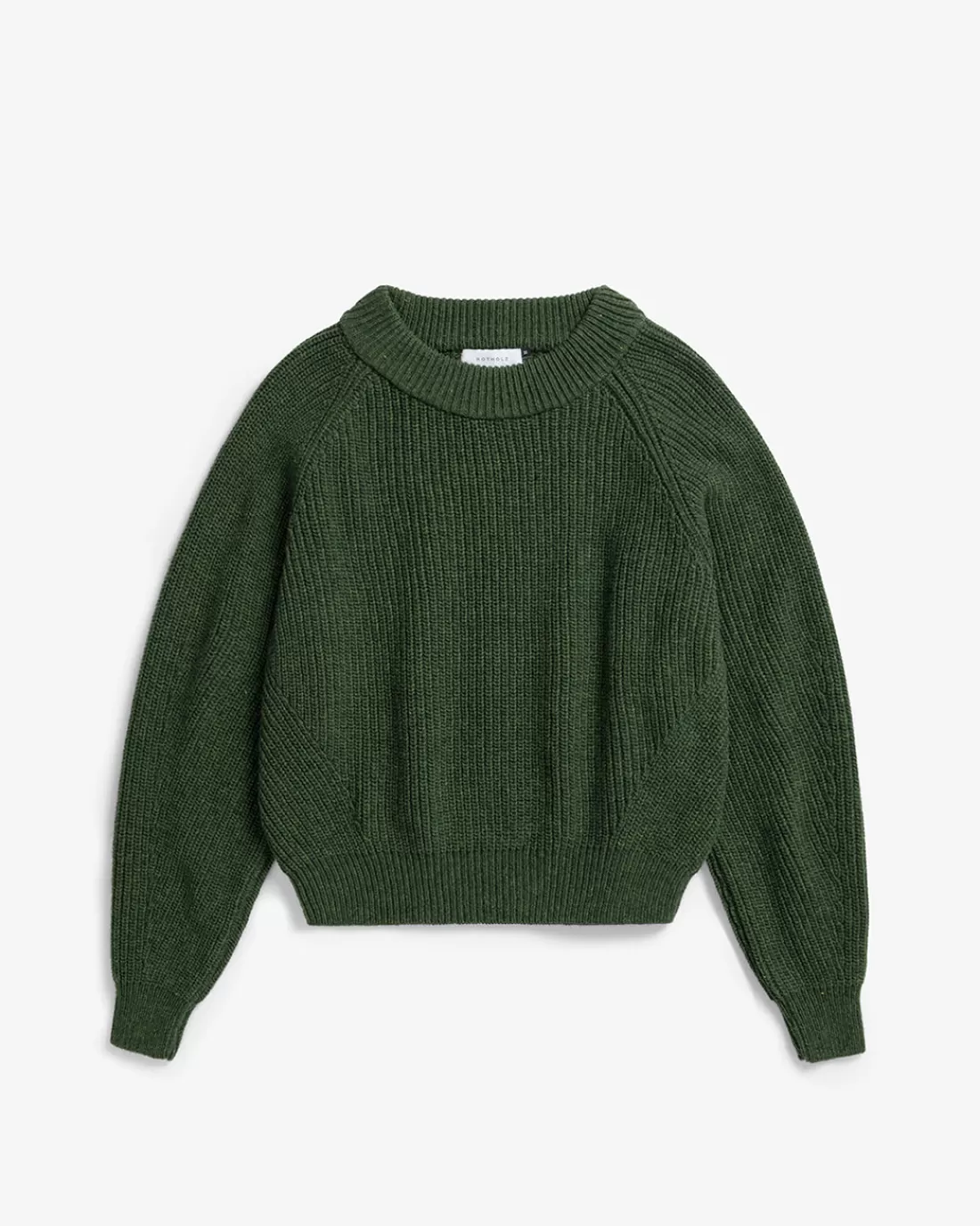 Sweatshirts | Knitwear | Rotholz Grober Strickpullover Recycelte Wolle - Grün