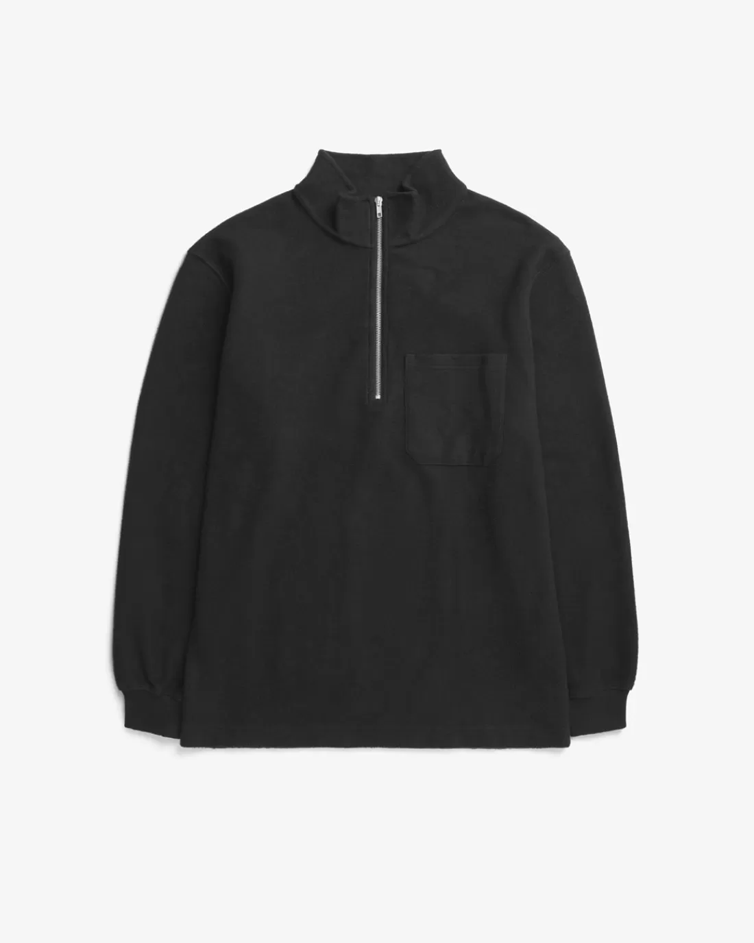 Sweatshirts | Sweatshirts | Rotholz Half Zip Sweatshirt Bio Baumwolle - Schwarz