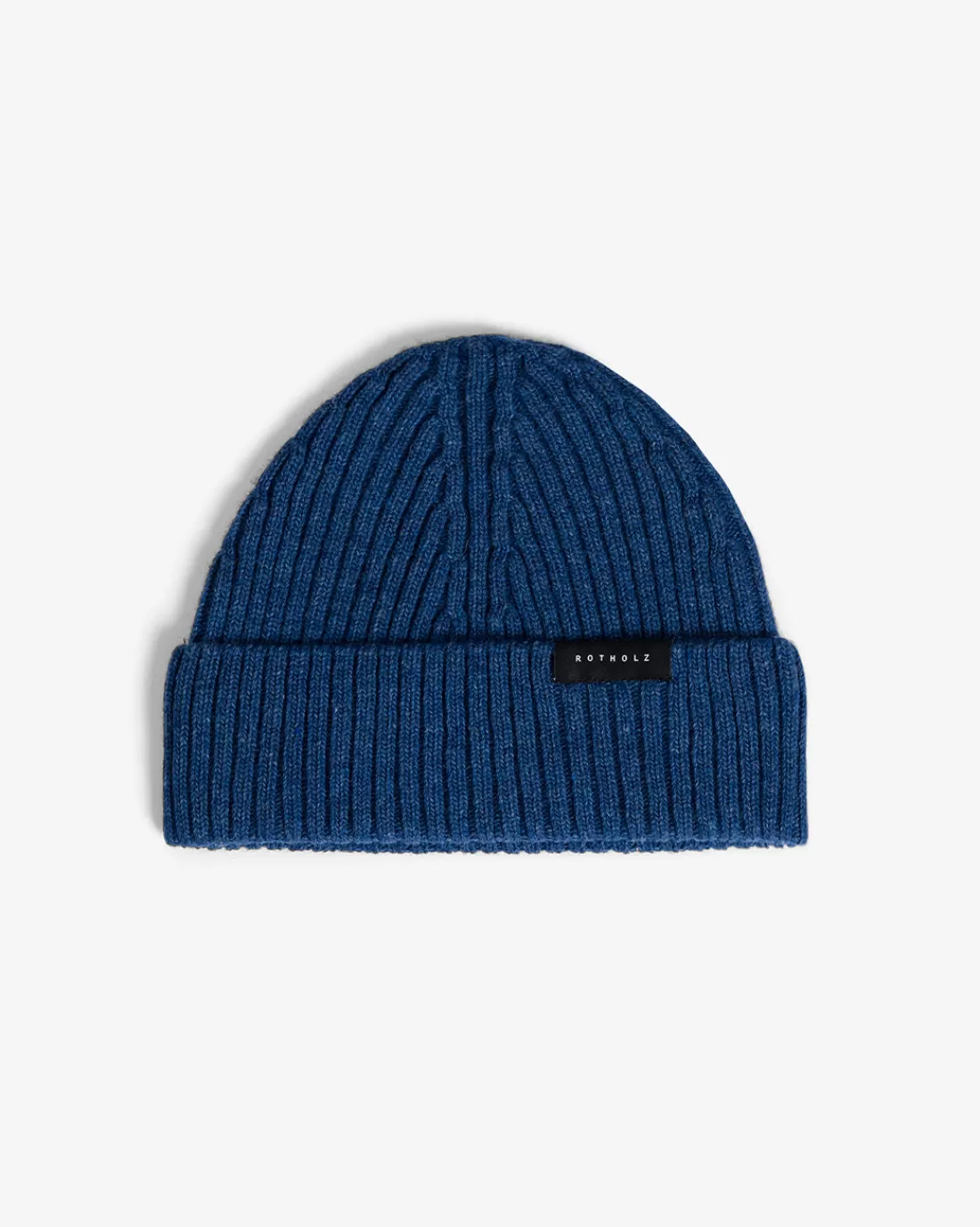 Knitwear | Beanies | Rotholz Klassische Mütze Wollmix Ripp - Blau