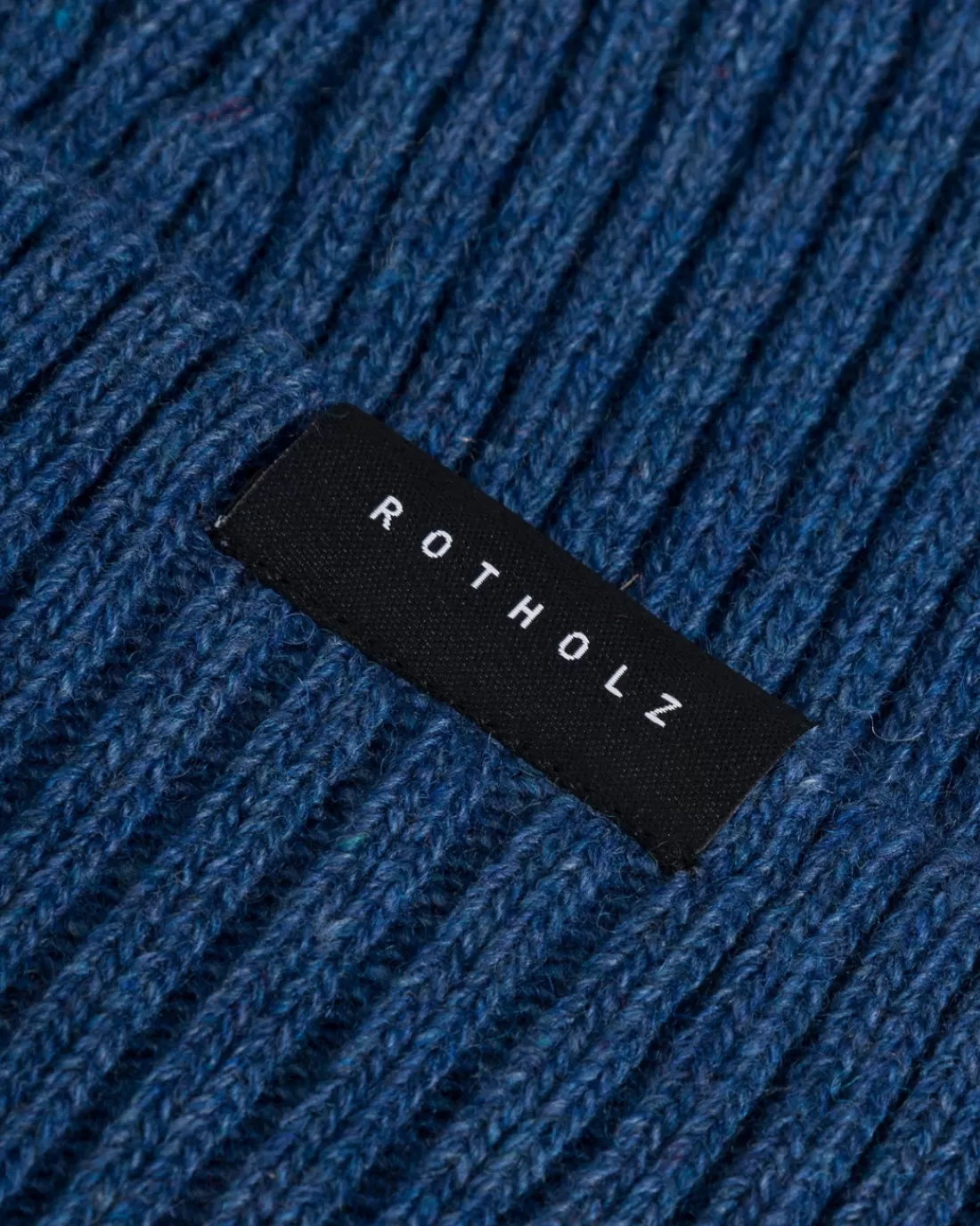 Knitwear | Beanies | Rotholz Klassische Mütze Wollmix Ripp - Blau