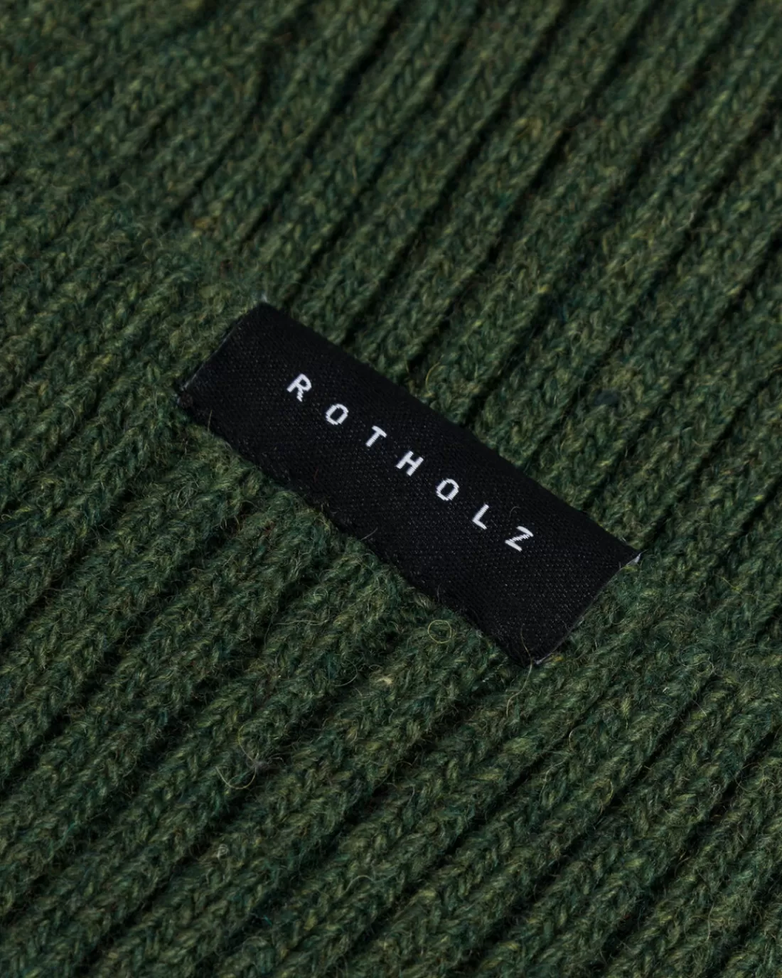 Knitwear | Knitwear | Rotholz Klassische Mütze Wollmix Ripp - Grün