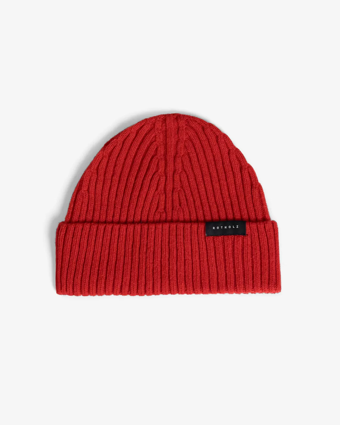 Knitwear | Beanies | Rotholz Klassische Mütze Wollmix Ripp - Rot