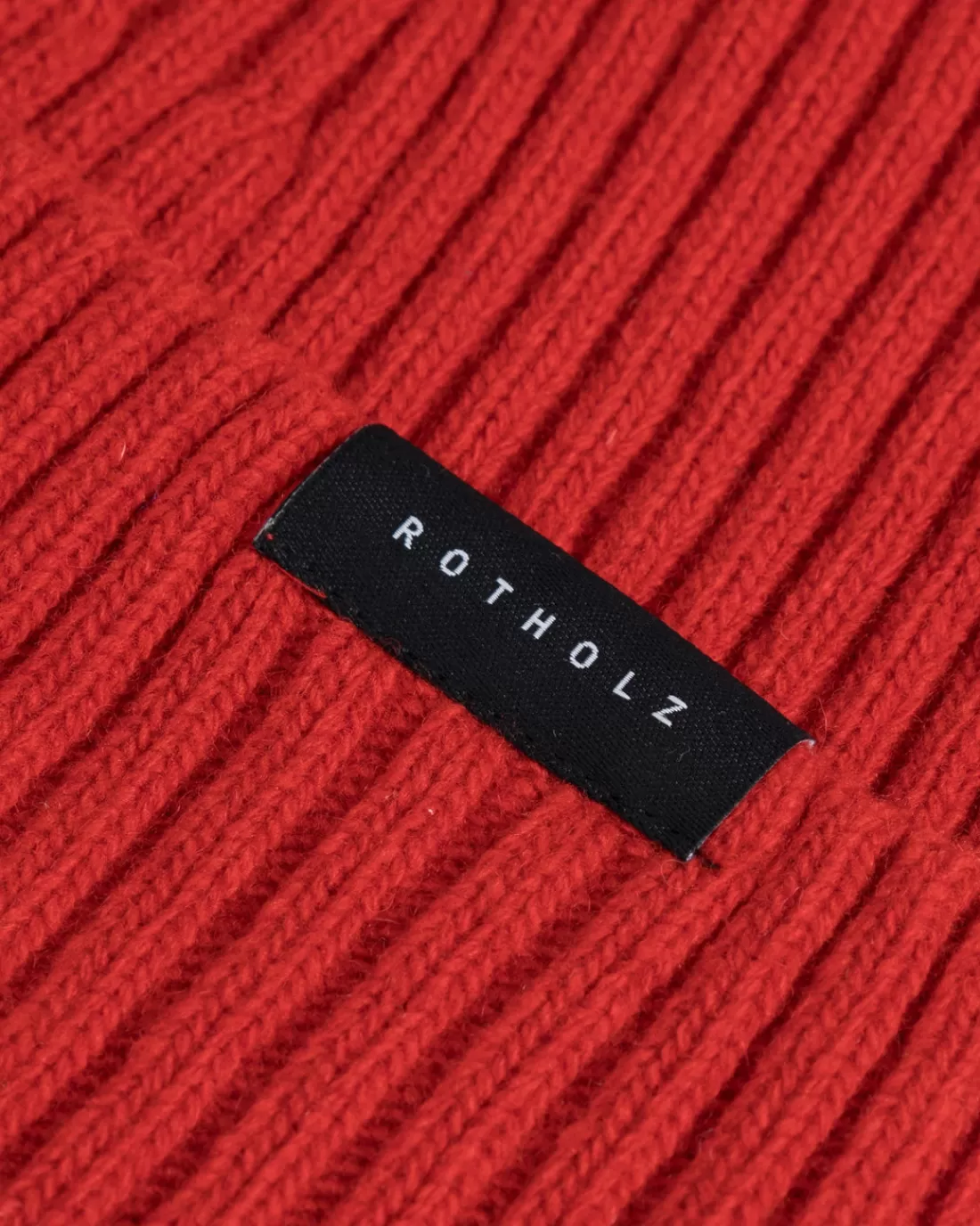 Knitwear | Beanies | Rotholz Klassische Mütze Wollmix Ripp - Rot