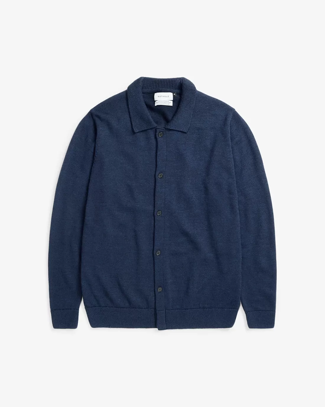 Shirts & Blouses | Knitwear | Rotholz Knit Shirt Merino Wool - Classic Navy