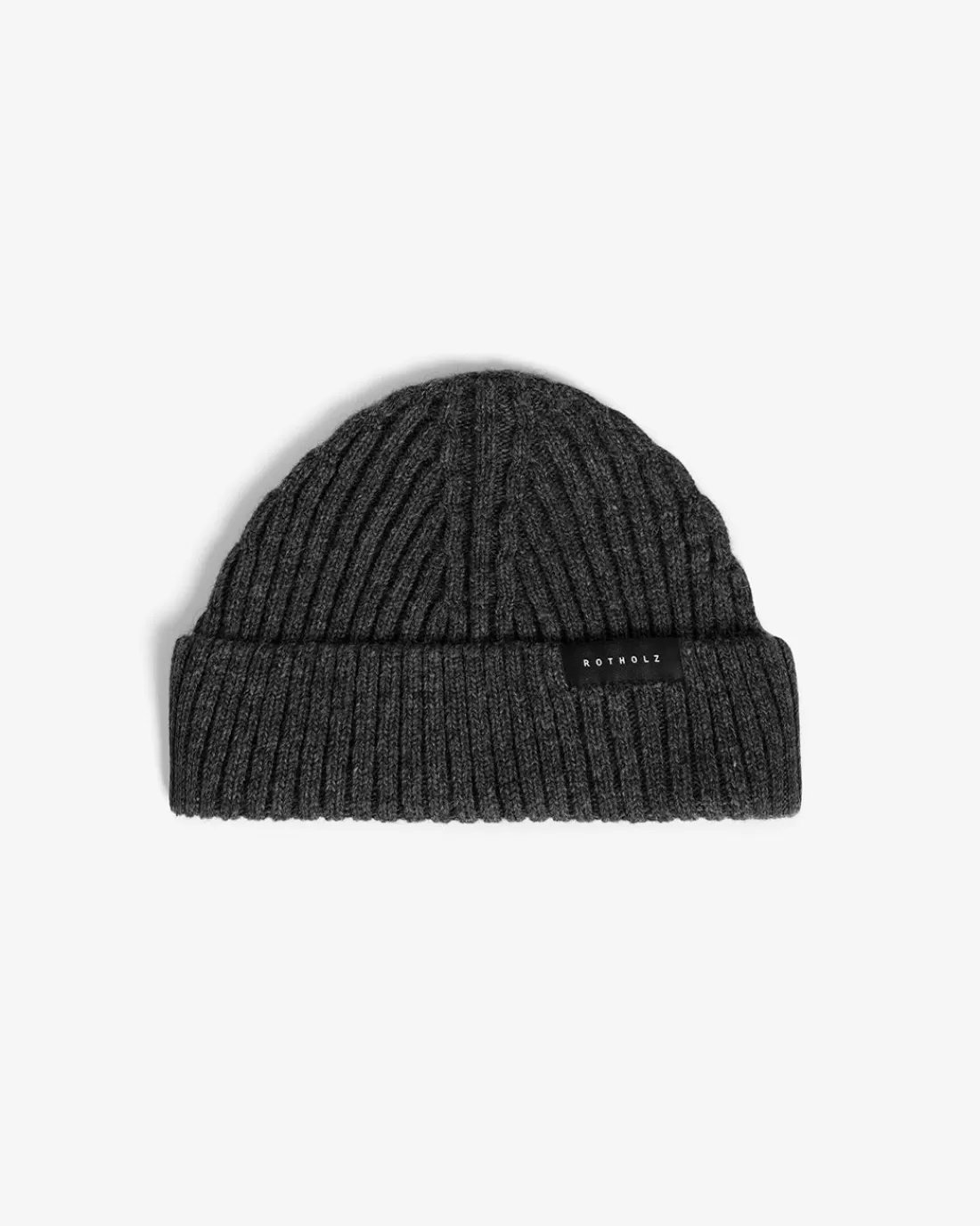 Beanies | Beanies | Rotholz Kurze Mütze Wollmix Ripp - Anthrazit