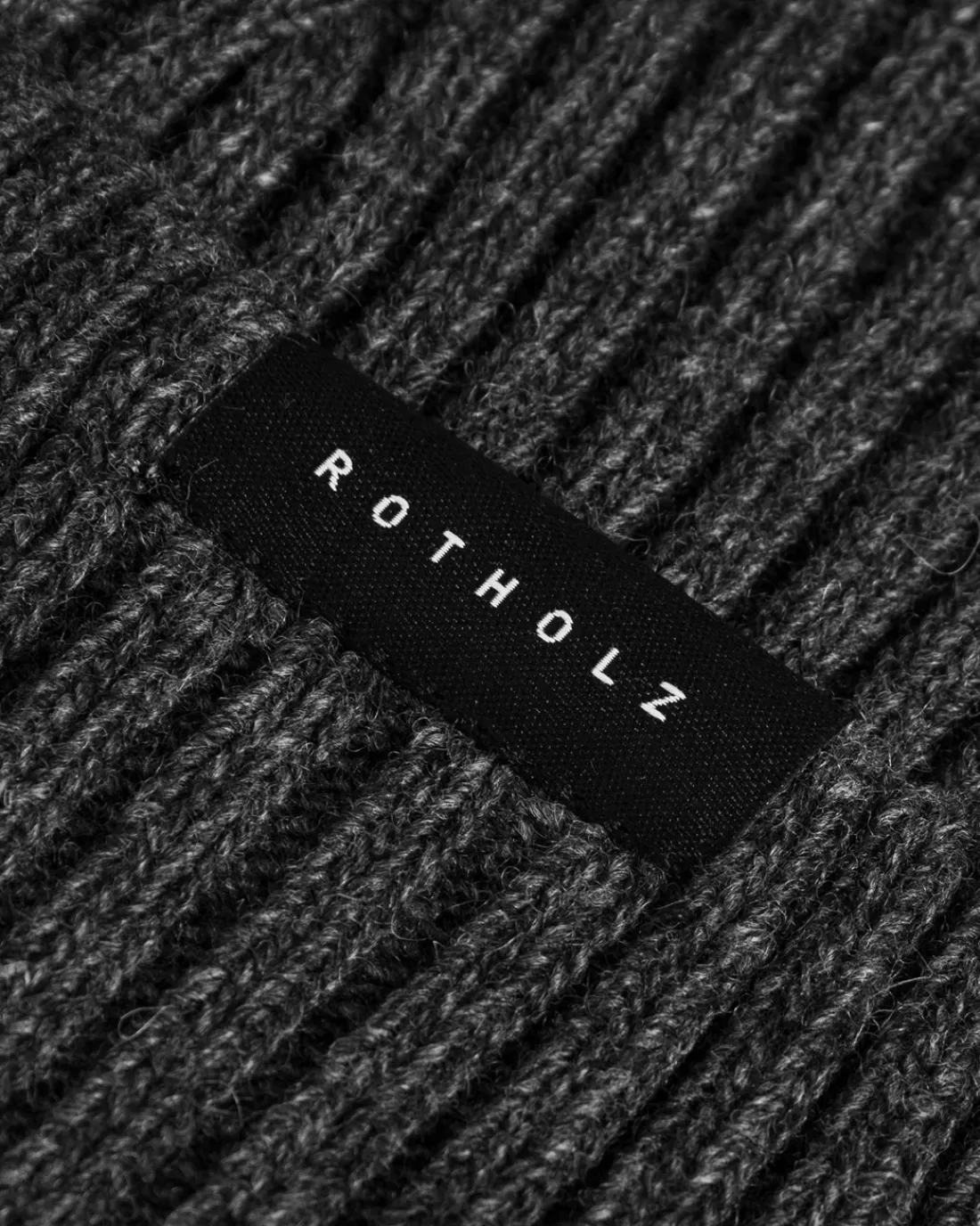 Beanies | Beanies | Rotholz Kurze Mütze Wollmix Ripp - Anthrazit