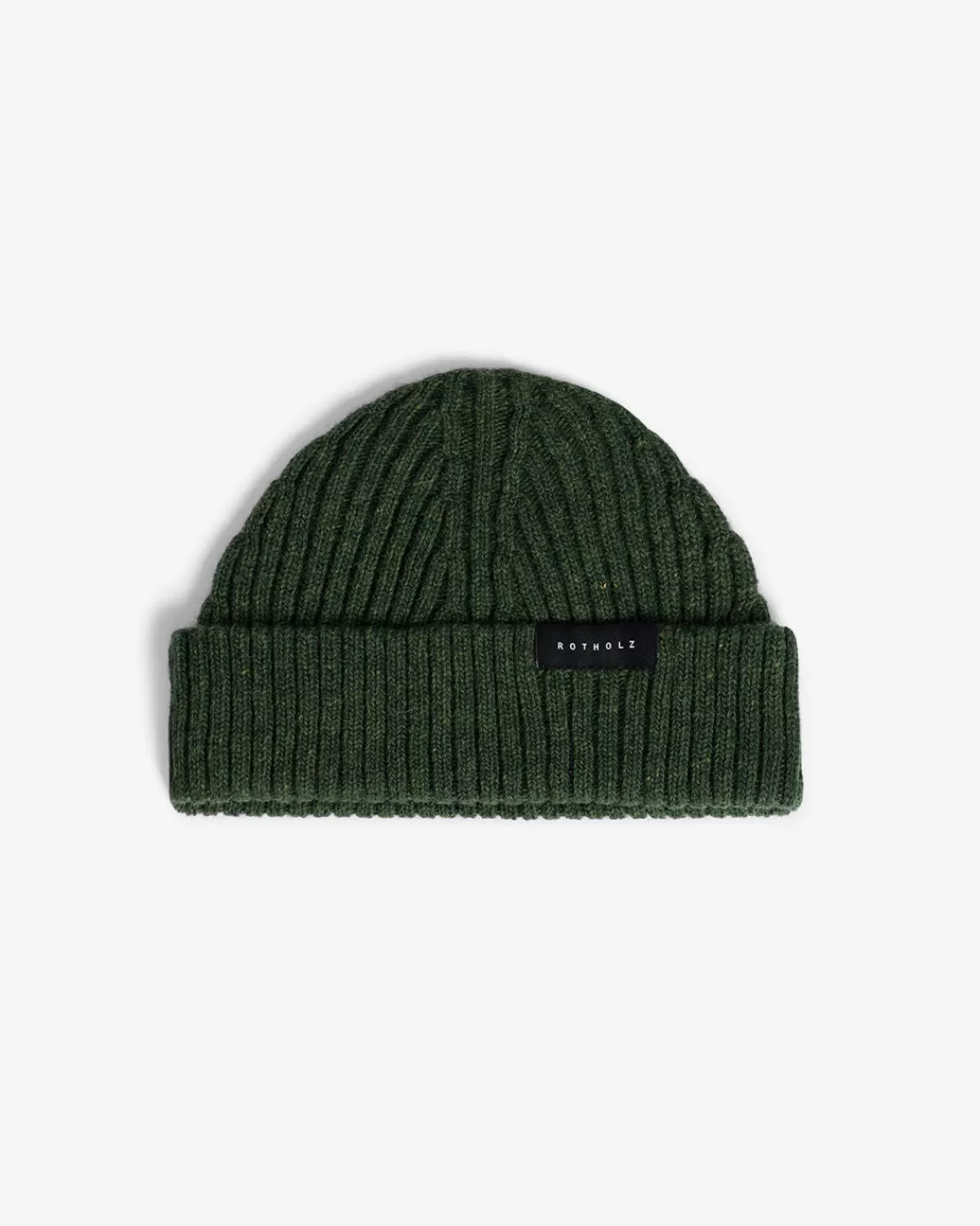 Knitwear | Beanies | Rotholz Kurze Mütze Wollmix Ripp - Grün