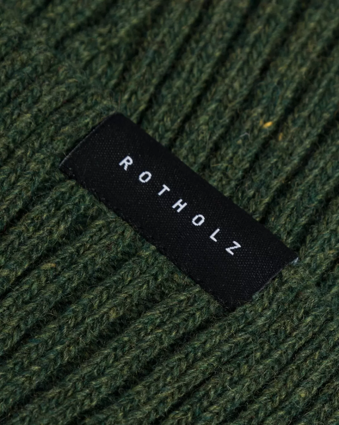 Knitwear | Beanies | Rotholz Kurze Mütze Wollmix Ripp - Grün