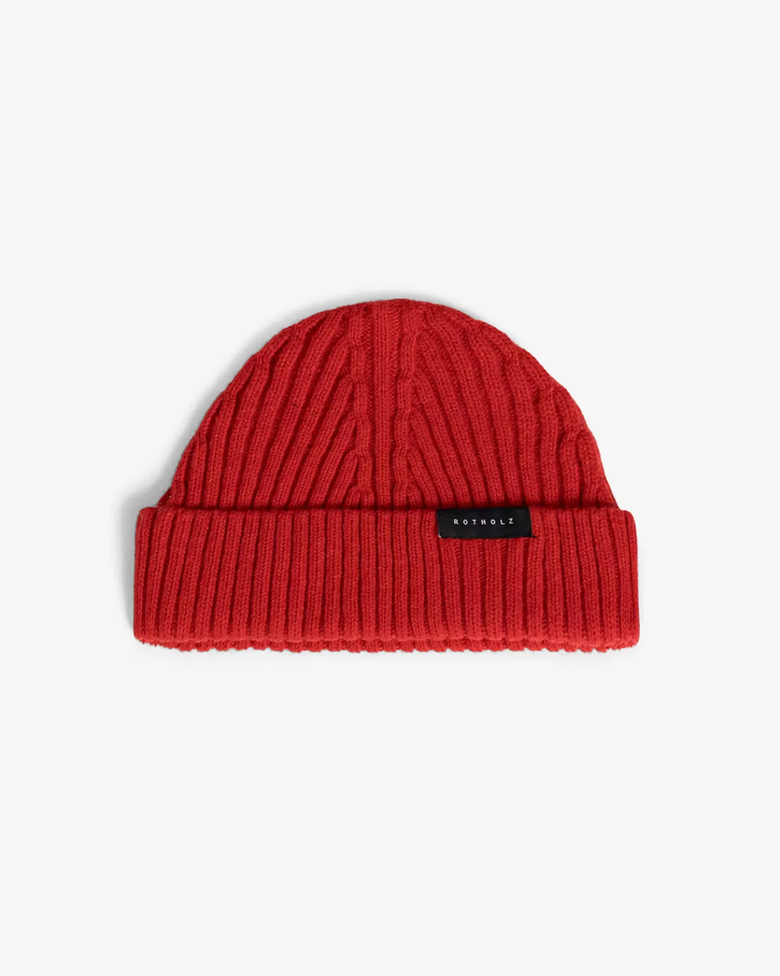 Knitwear | Beanies | Rotholz Kurze Mütze Wollmix Ripp - Rot