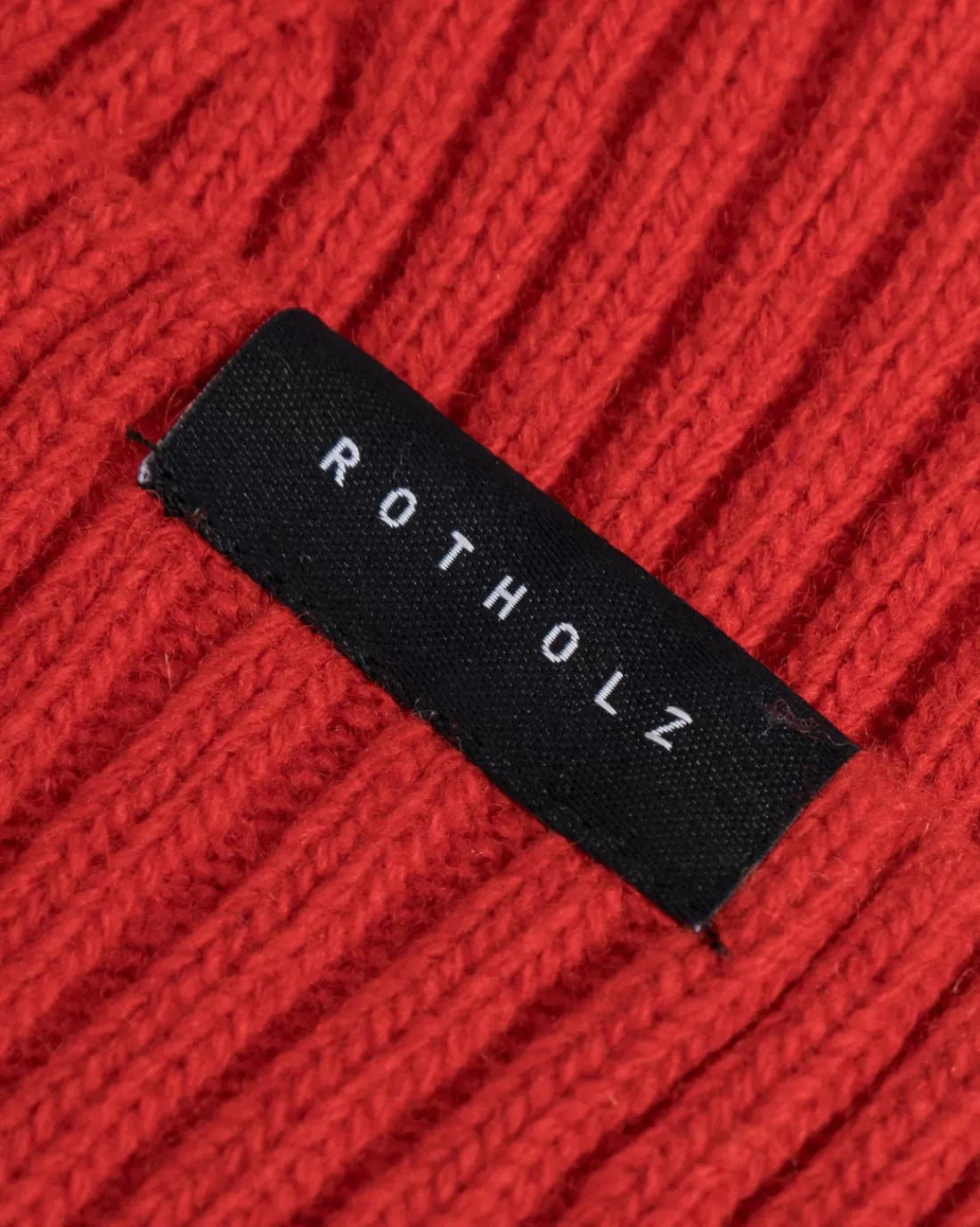 Knitwear | Beanies | Rotholz Kurze Mütze Wollmix Ripp - Rot