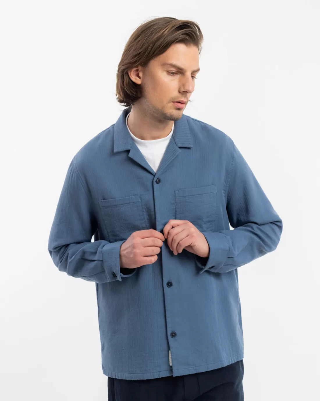 Hemden & Overshirts | Rotholz Leisure Shirt Stone Blue