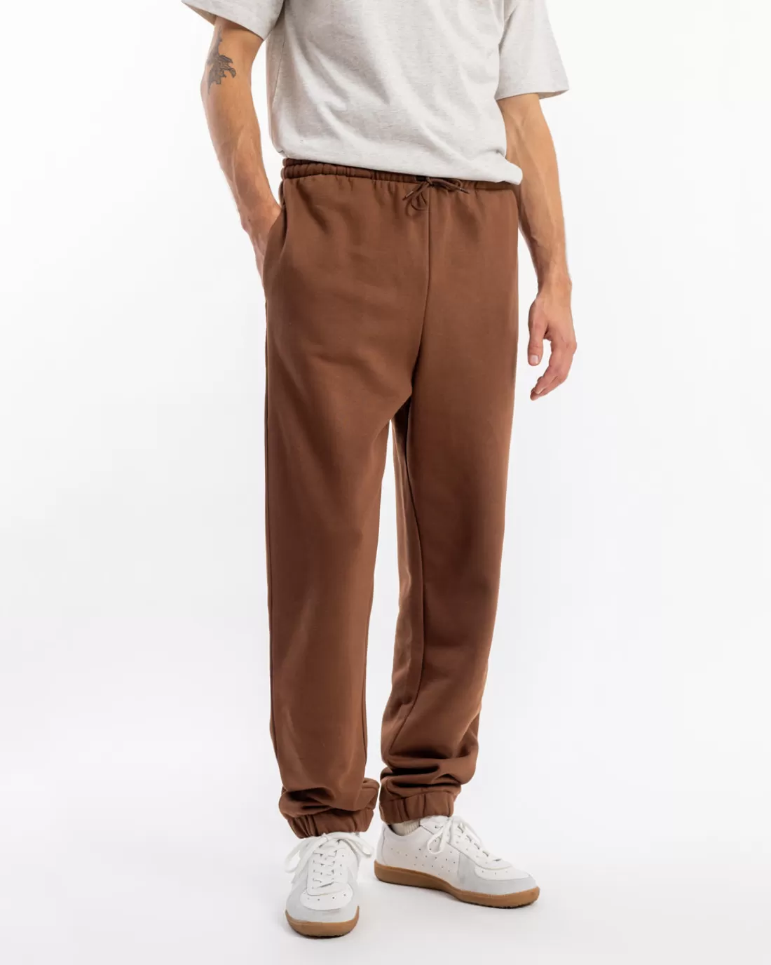 Pants & Shorts | Pants & Shorts | Rotholz Logo Sweatpant Organic Cotton - Brown