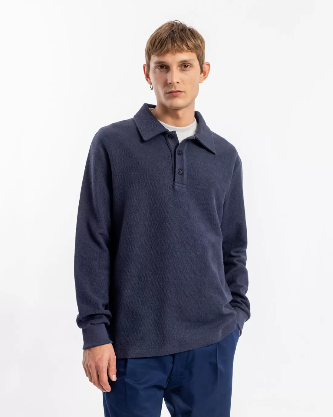 Sweatshirts | Rotholz Polo Jersy Organic Cotton - Dark Blue