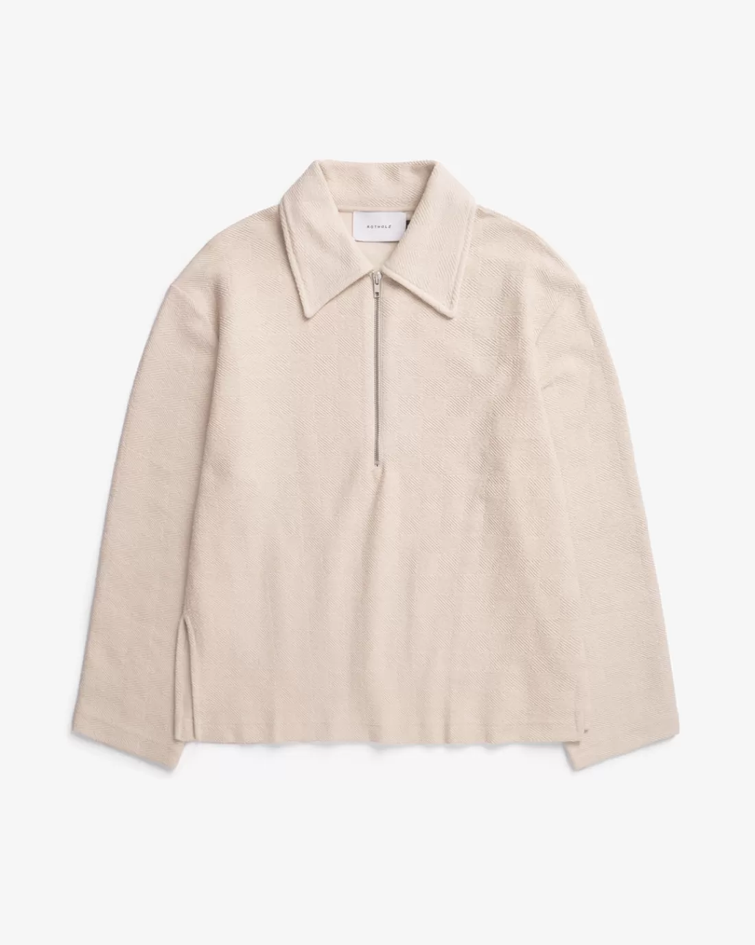 Sweatshirts | Rotholz Polo Zip Sweatshirt Organic Cotton - Cream