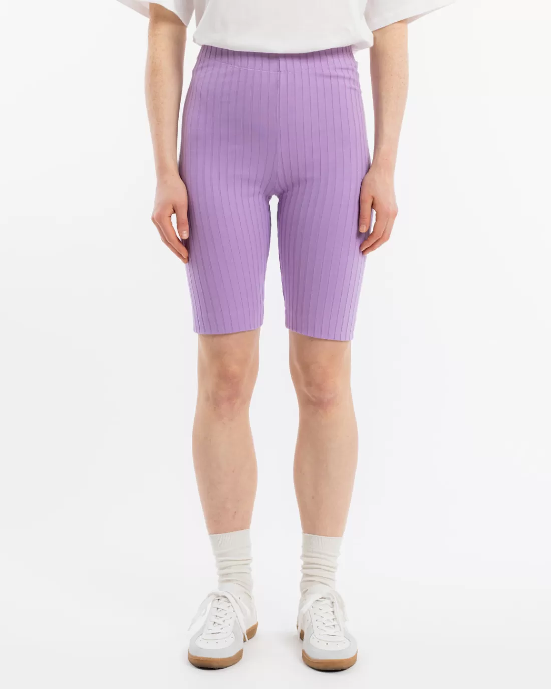 Pants & Shorts | Rotholz Ribbed Biker Short Washed Lavender