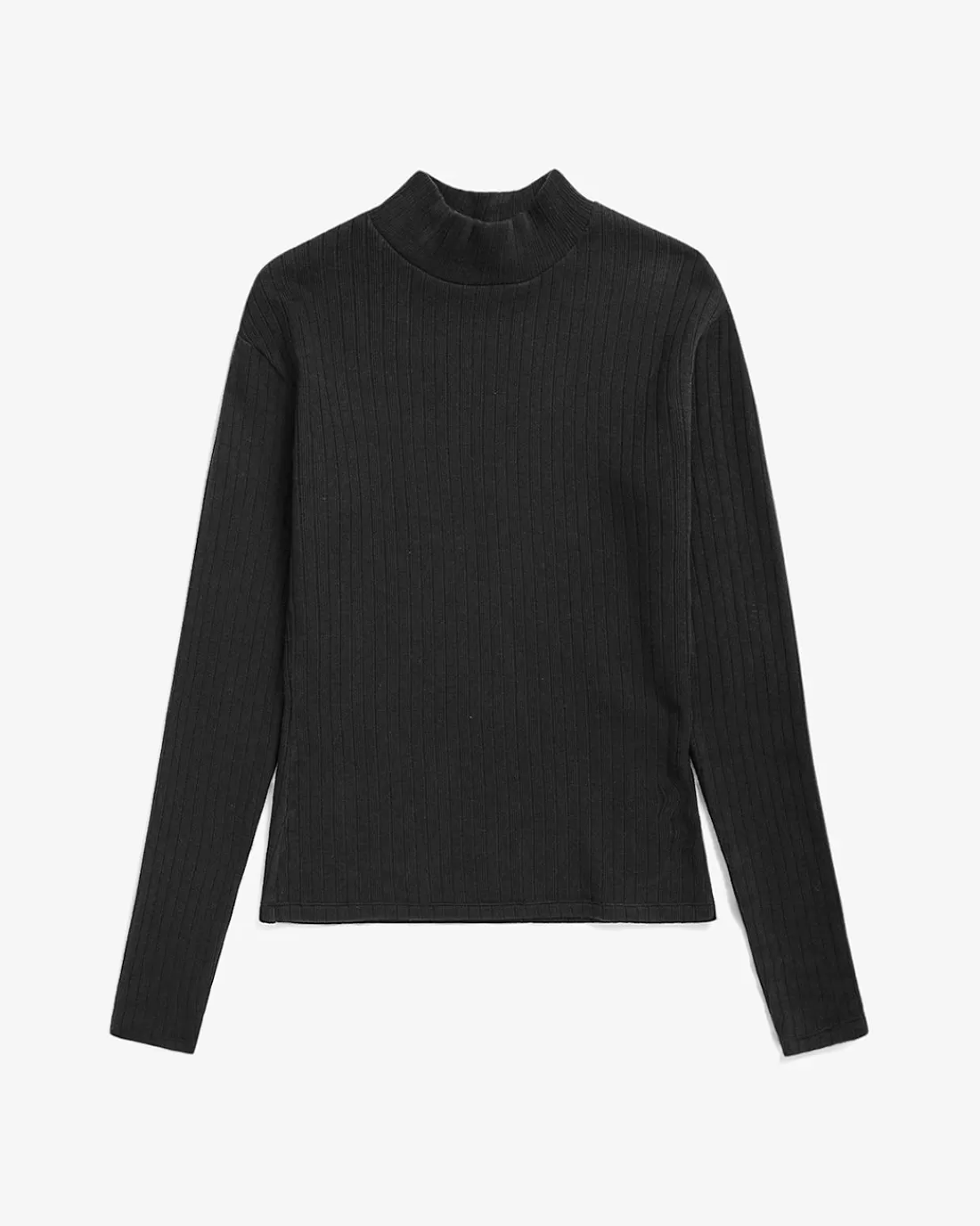 T-Shirts & Tops | Rotholz Ribbed Long-Sleeve Mockneck Organic Cotton - Black