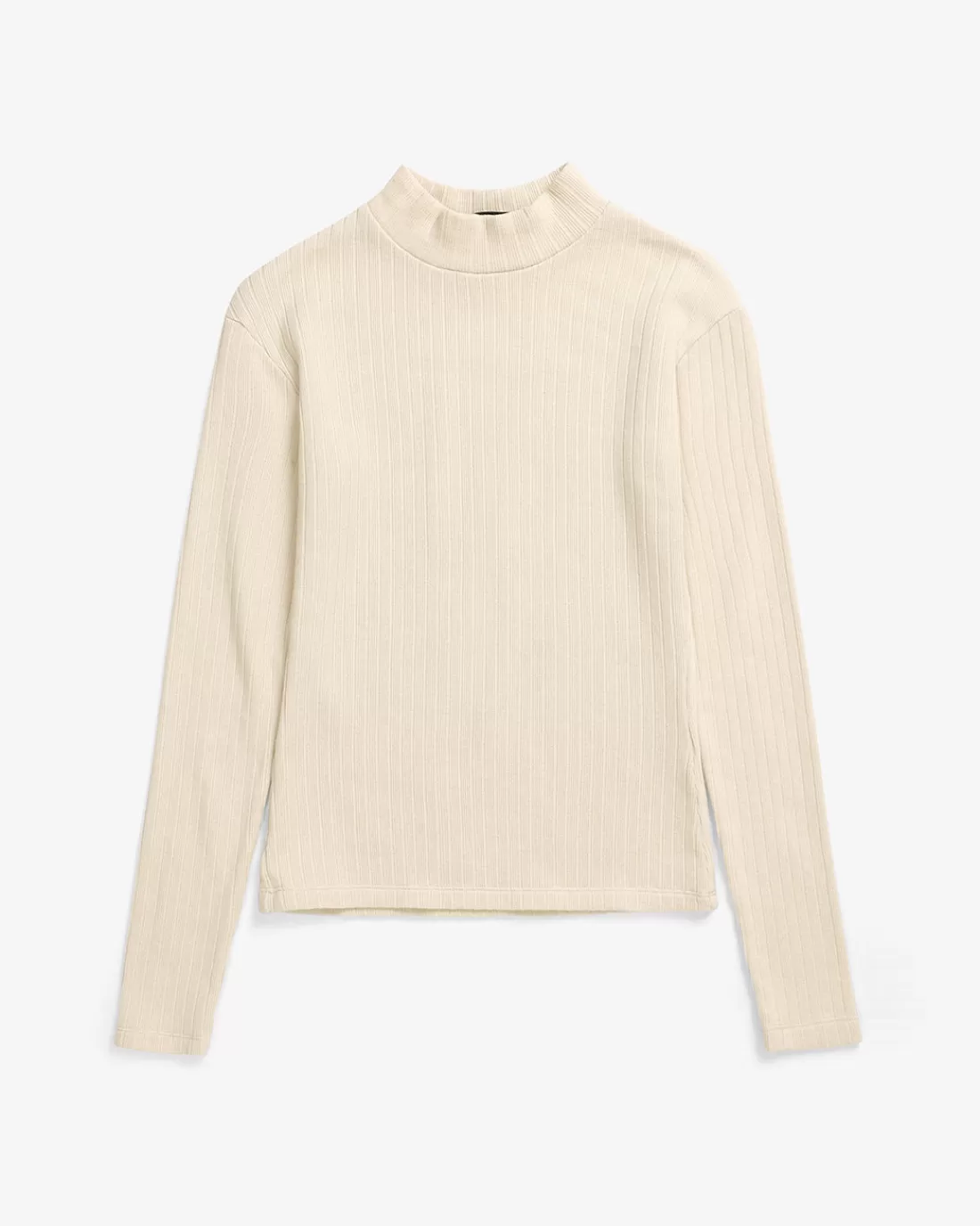 T-Shirts & Tops | Rotholz Ribbed Long-Sleeve Mockneck Organic Cotton - Soft Sand