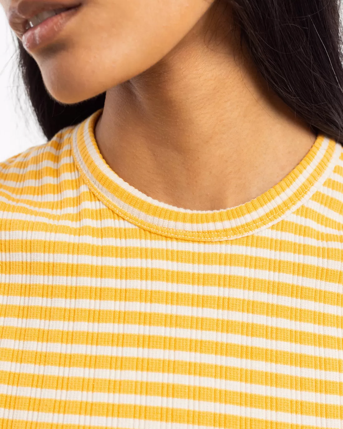 T-Shirts & Tops | Rotholz Ribbed Singlet Yellow/Sand Stripe