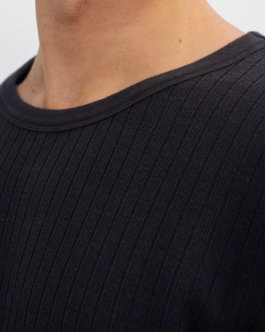 T-Shirts & Tops | T-Shirts & Tops | Rotholz Ribbed T-Shirt Organic Cotton - True Black