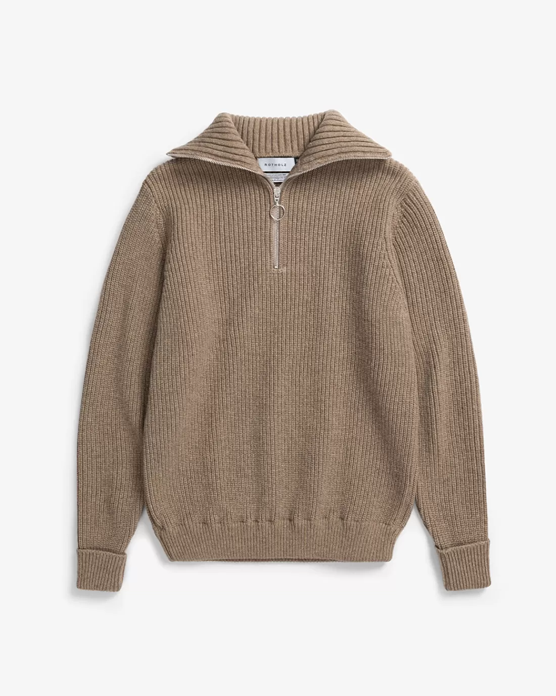 Sweatshirts | Knitwear | Rotholz Schwerer Strick Troyer Recycelte Wolle - Beige