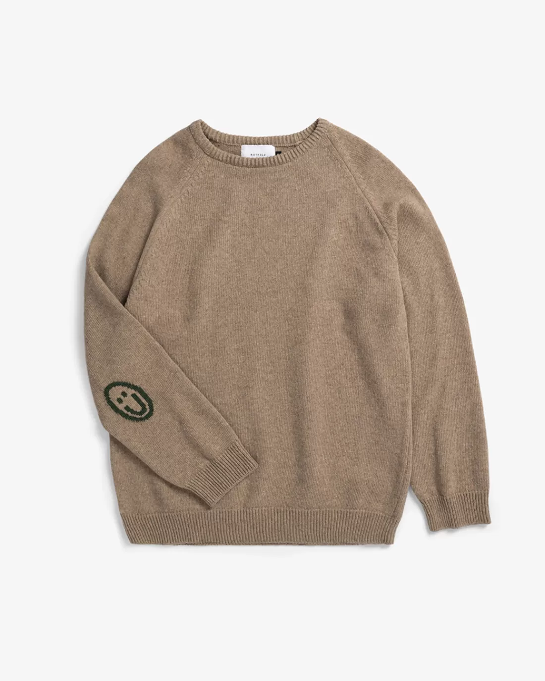 Sweatshirts | Sweatshirts | Rotholz Smiley Strick Pullover Recycelte Wolle - Beige