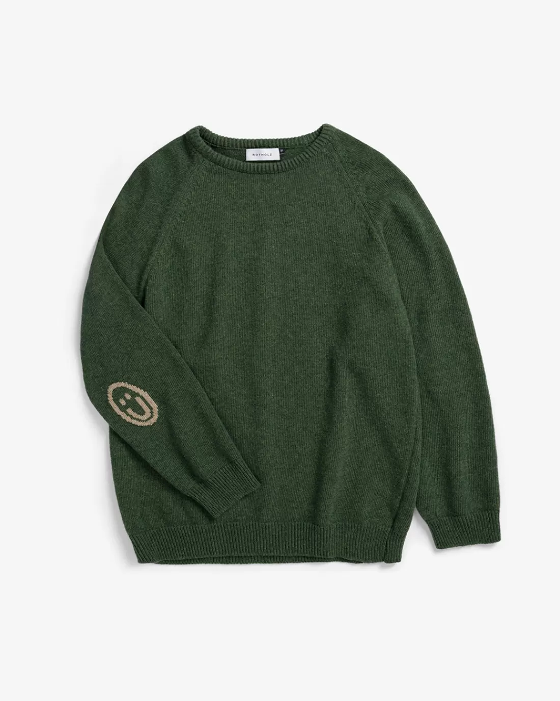 Sweatshirts | Sweatshirts | Rotholz Smiley Strickpullover Recycelte Wolle - Grün