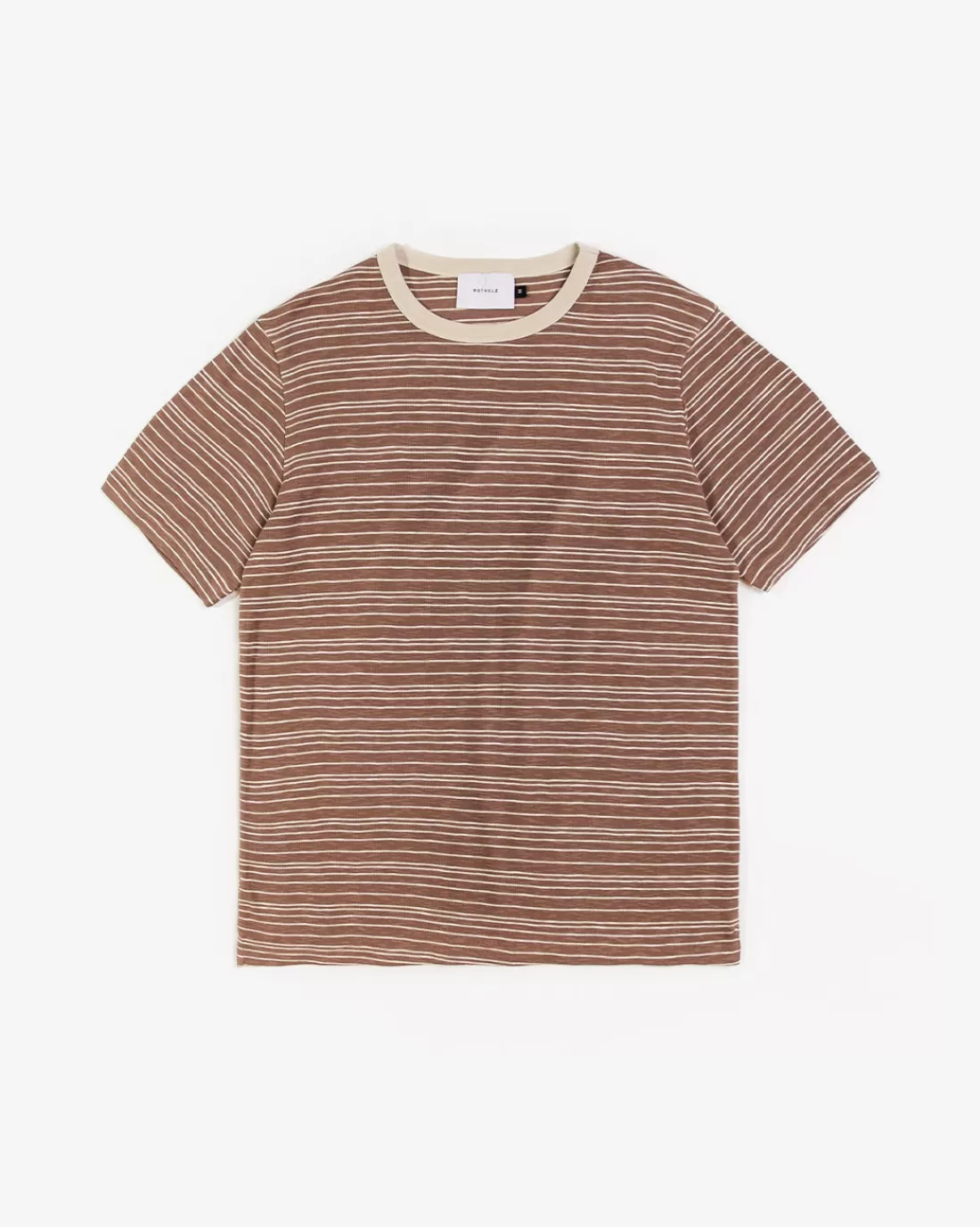 T-Shirts & Tops | T-Shirts & Tops | Rotholz Striped T-Shirt Chestnut/Summer Sand