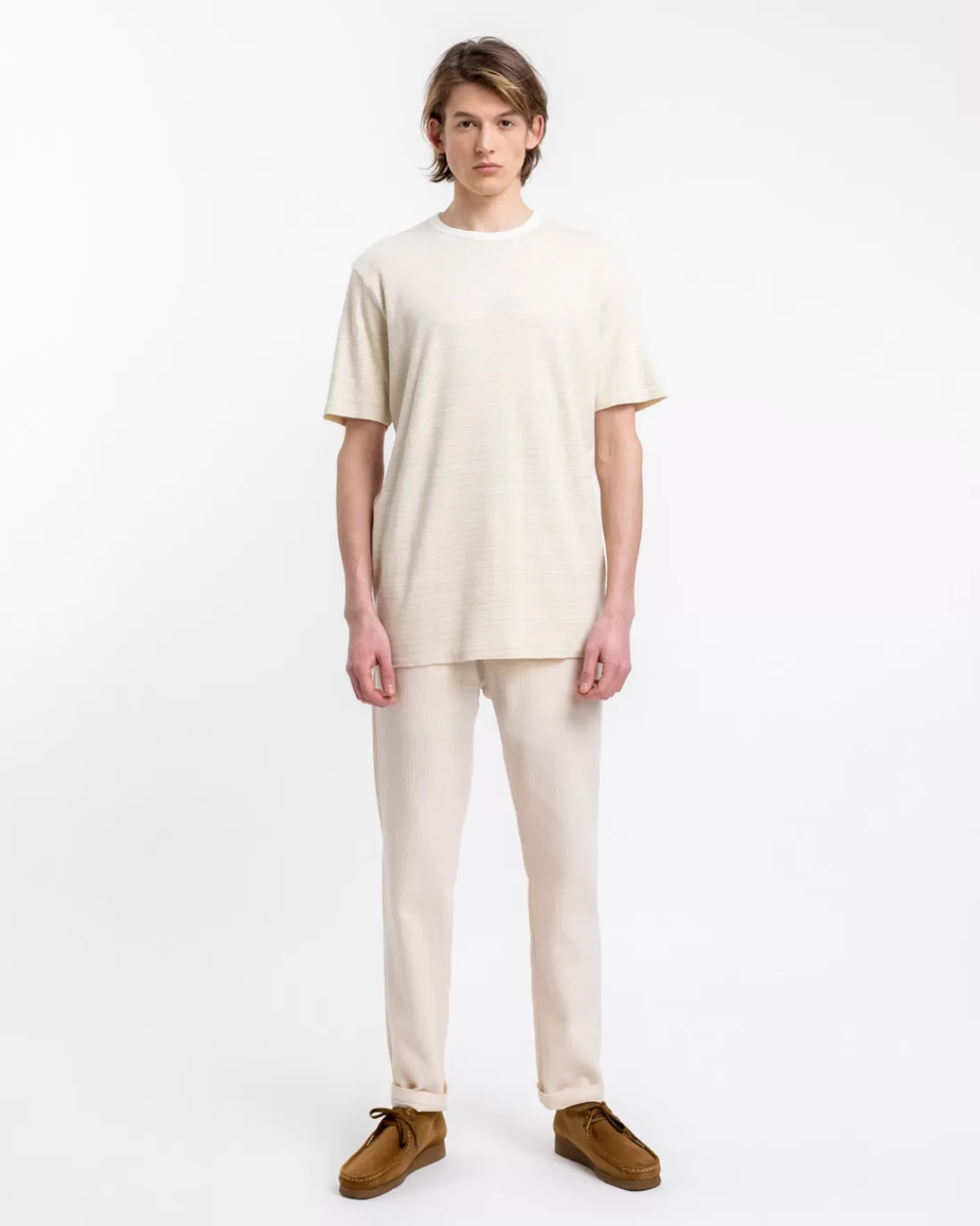 T-Shirts & Tops | T-Shirts & Tops | Rotholz Striped T-Shirt Summer Sand/Off-White