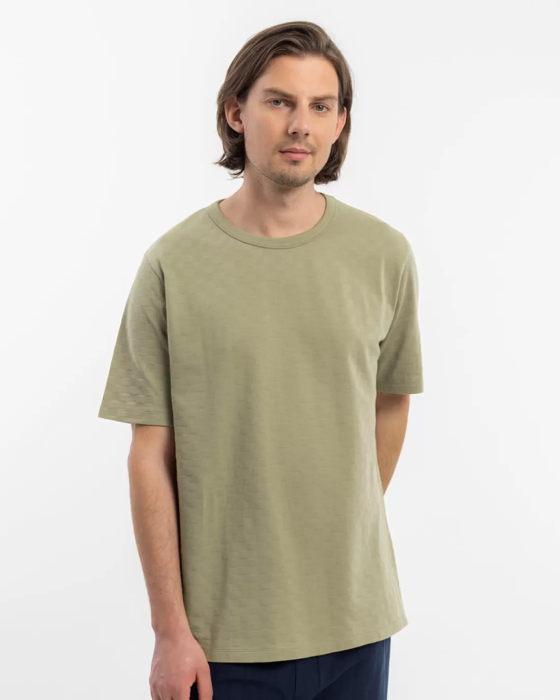 T-Shirts & Tops | T-Shirts & Tops | Rotholz Tonal Check T-Shirt Seafoam Green