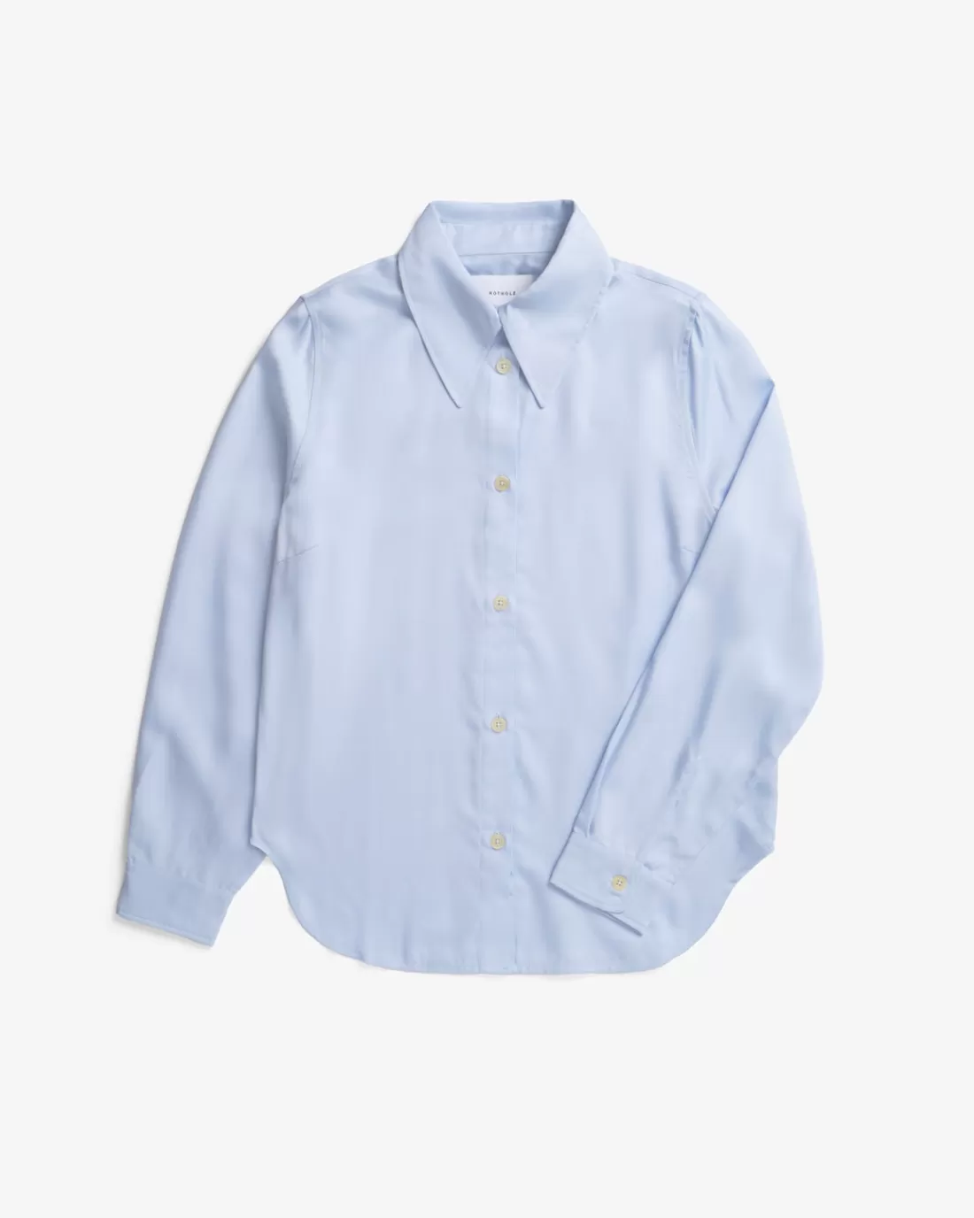 Shirts & Blouses | Rotholz Women's Pointed Collar Shirt Sky Blue