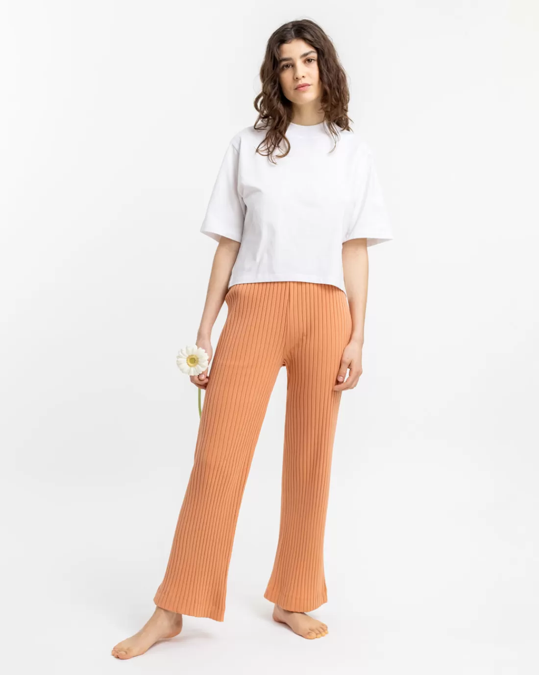 Pants & Shorts | Rotholz Women's Ribbed Lounge Pant Melon